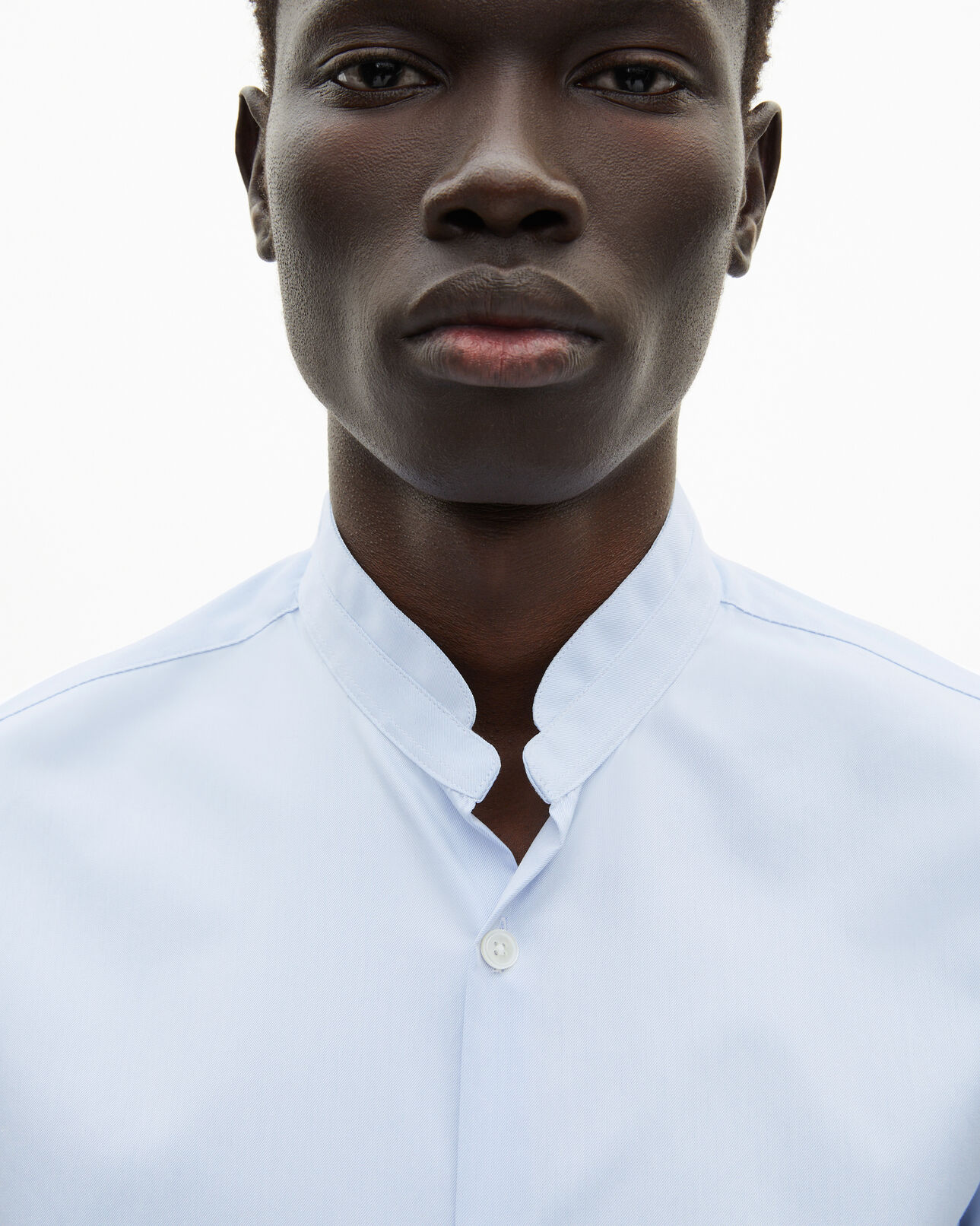 The Kooples MEN LIGHT BLUE blue shirt with officer collar