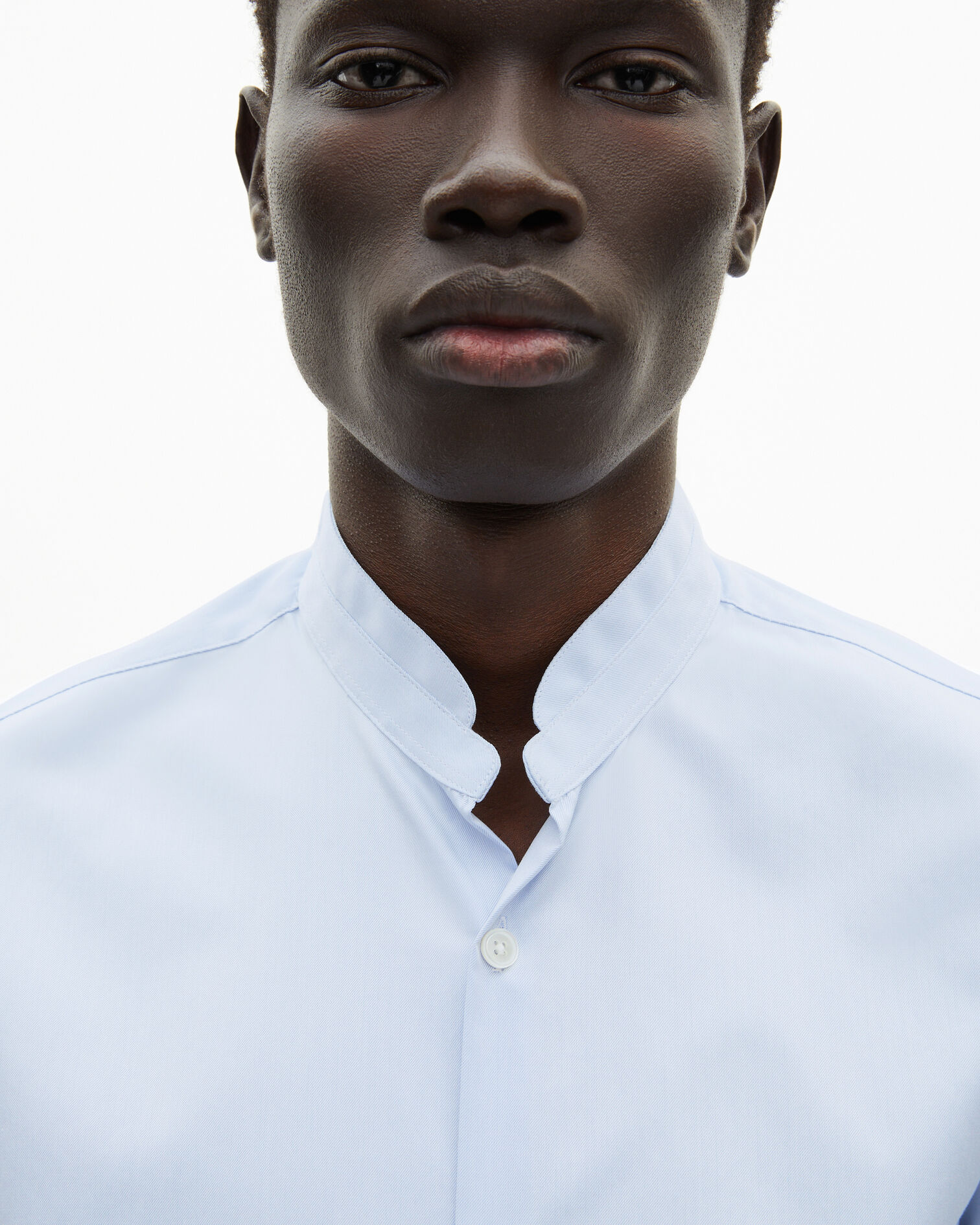 Blue shirt with officer collar, LIGHT BLUE, hi-res image number null