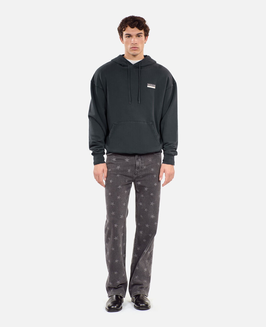The Kooples H BLACK WASHED black 100% wild serigraphy sweatshirt