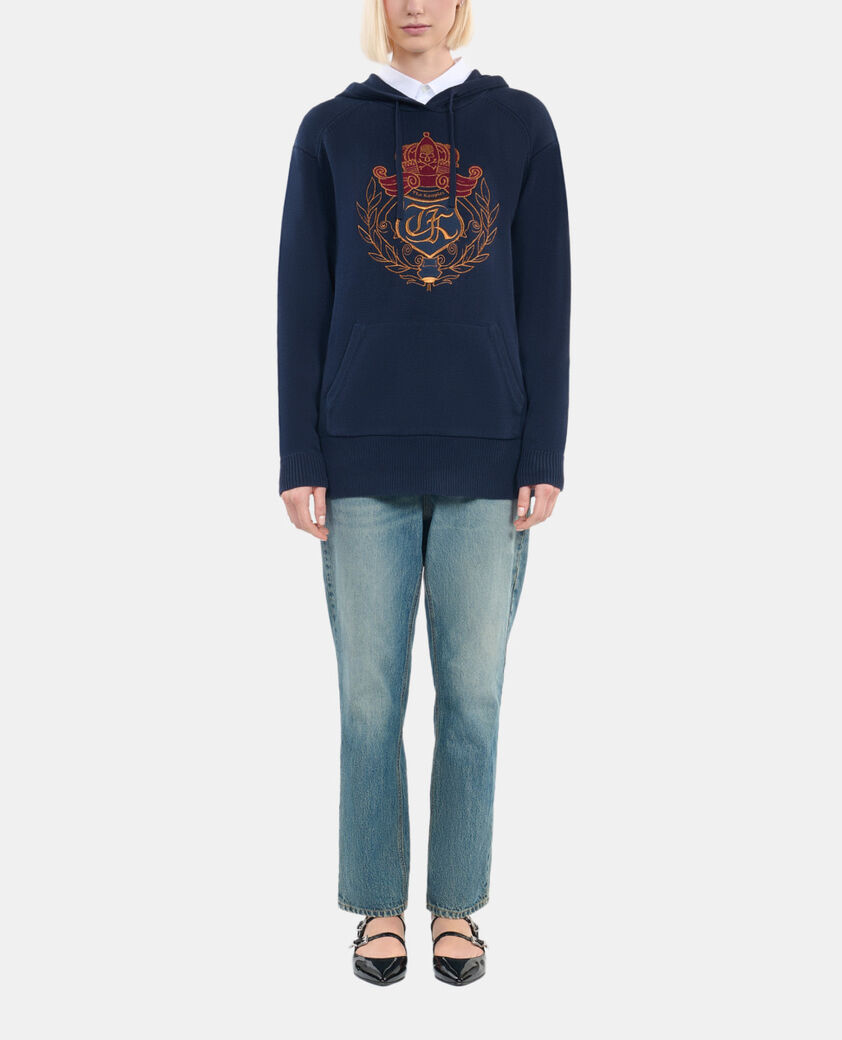 The Kooples FEMME NAVY pull à capuche bleu marine