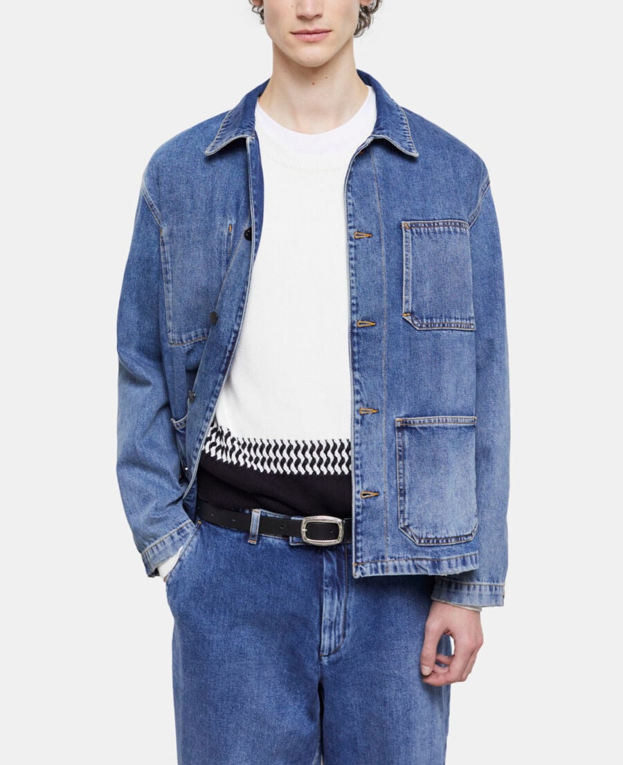 The Kooples MEN BLACK thin black leather belt with rectangular buckle