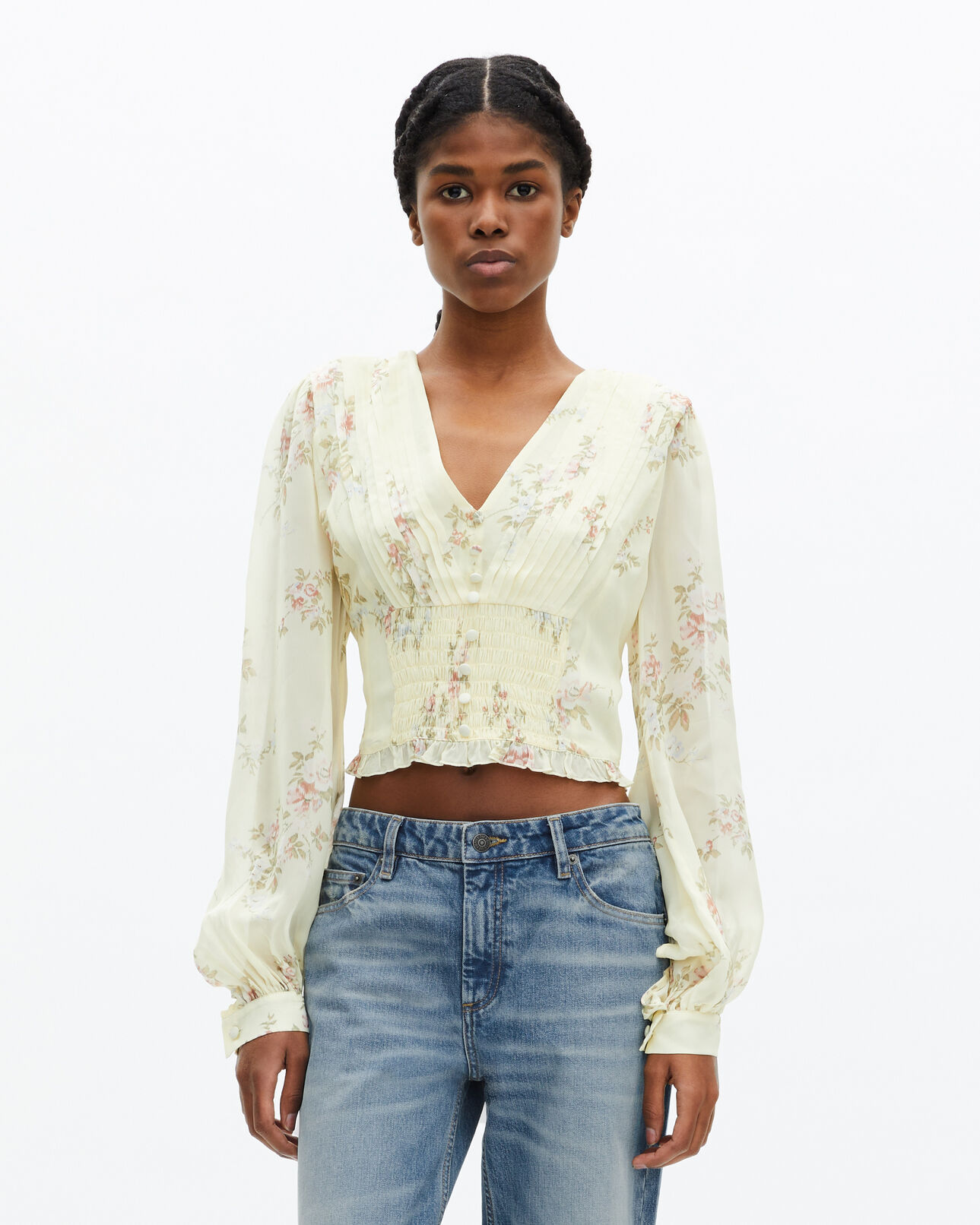 The Kooples WOMEN YELLOW yellow floral print top