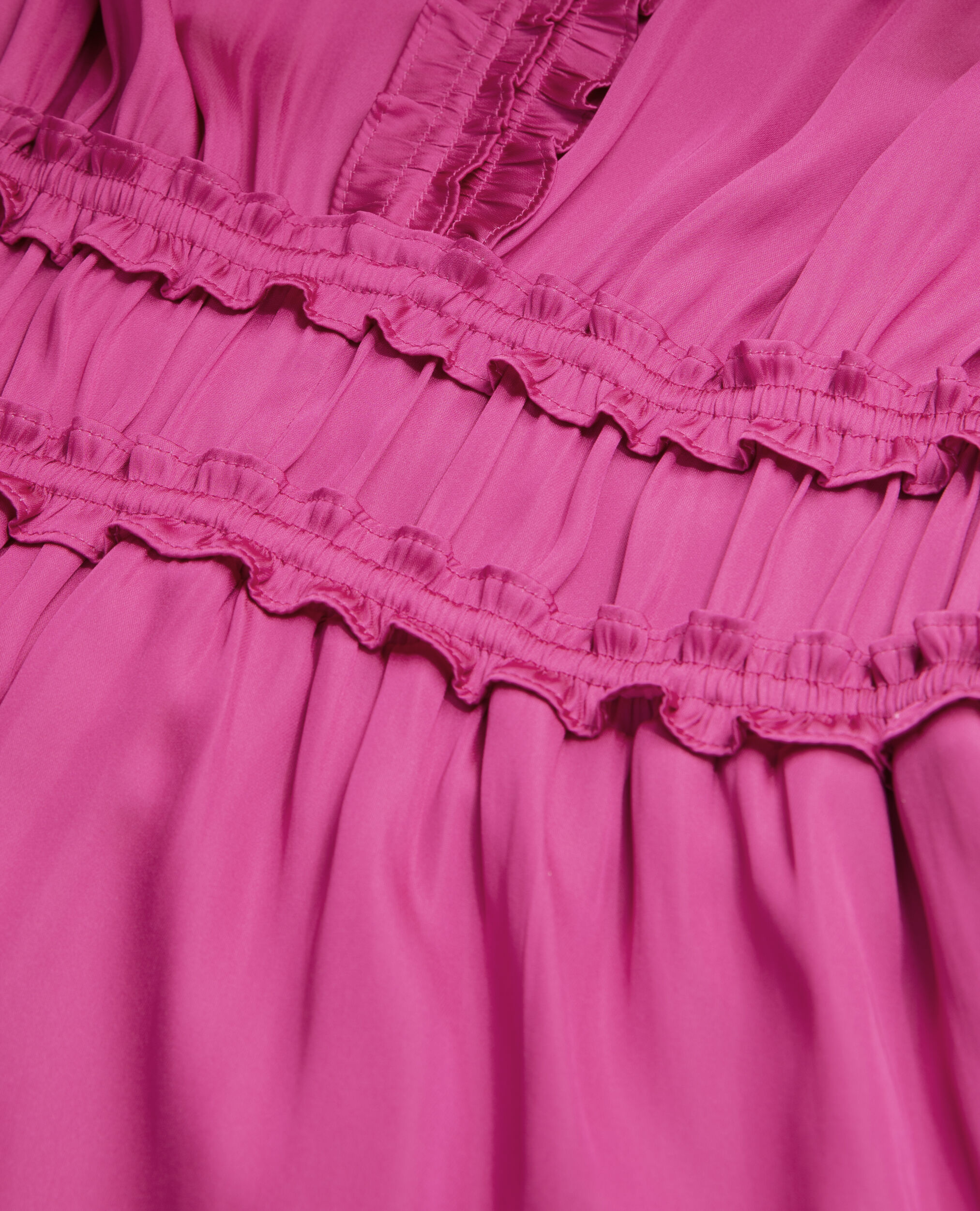 Vestido corto rosa fruncidos, PINK, hi-res image number null