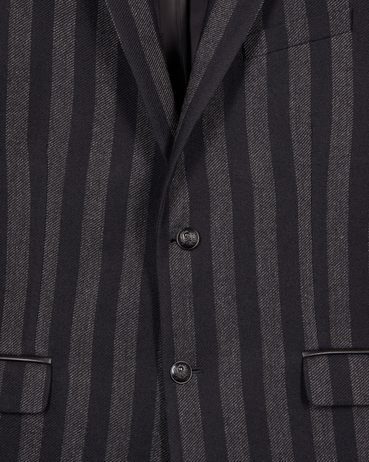 The Kooples H BLACK GREY striped wool blazer