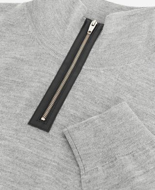 The Kooples MEN MIDDLE GREY grey stand-up collar sweater
