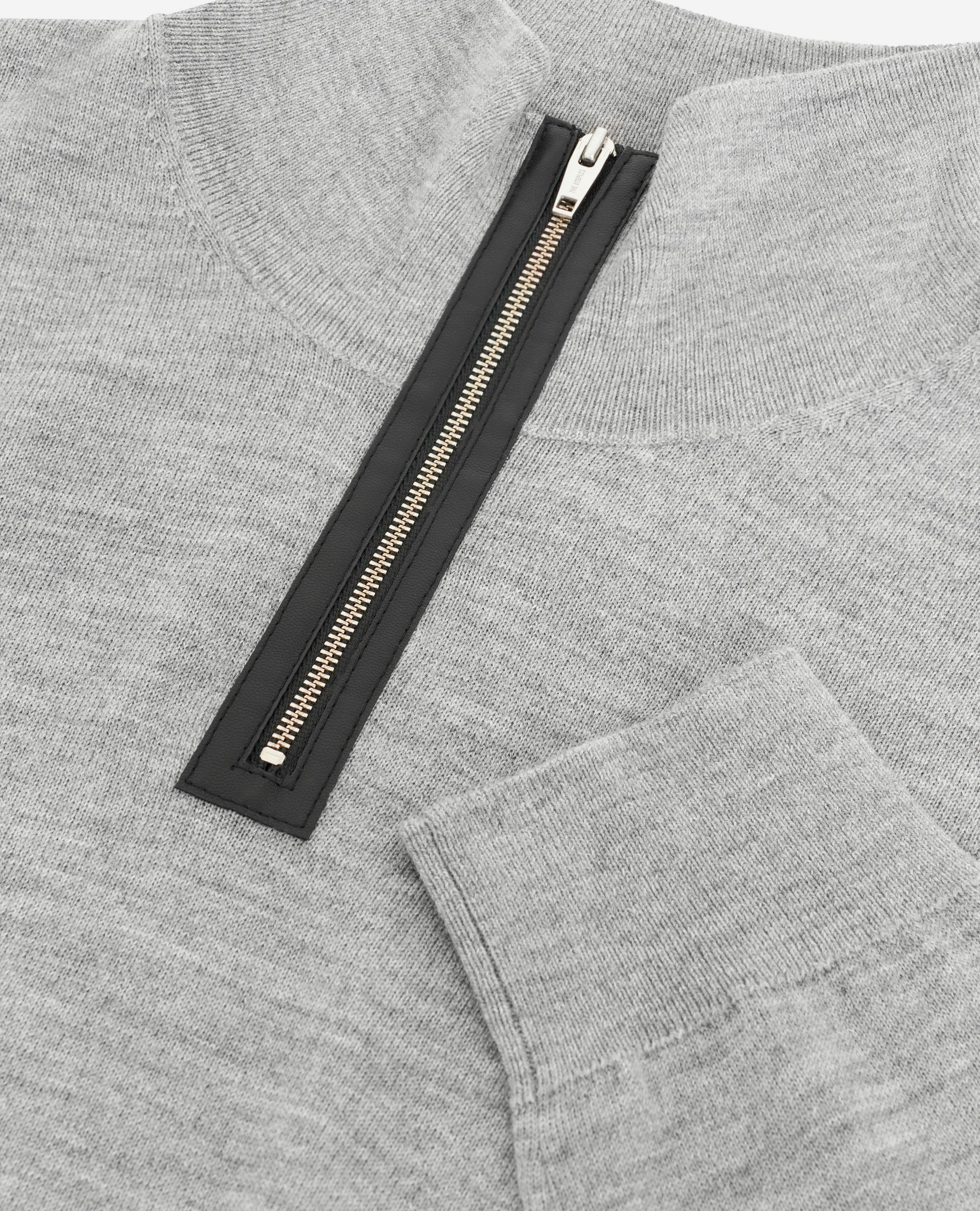 Grey stand-up collar sweater, MIDDLE GREY, hi-res image number null