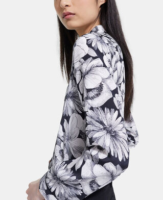 The Kooples F BLACK WHITE floral silk shirt