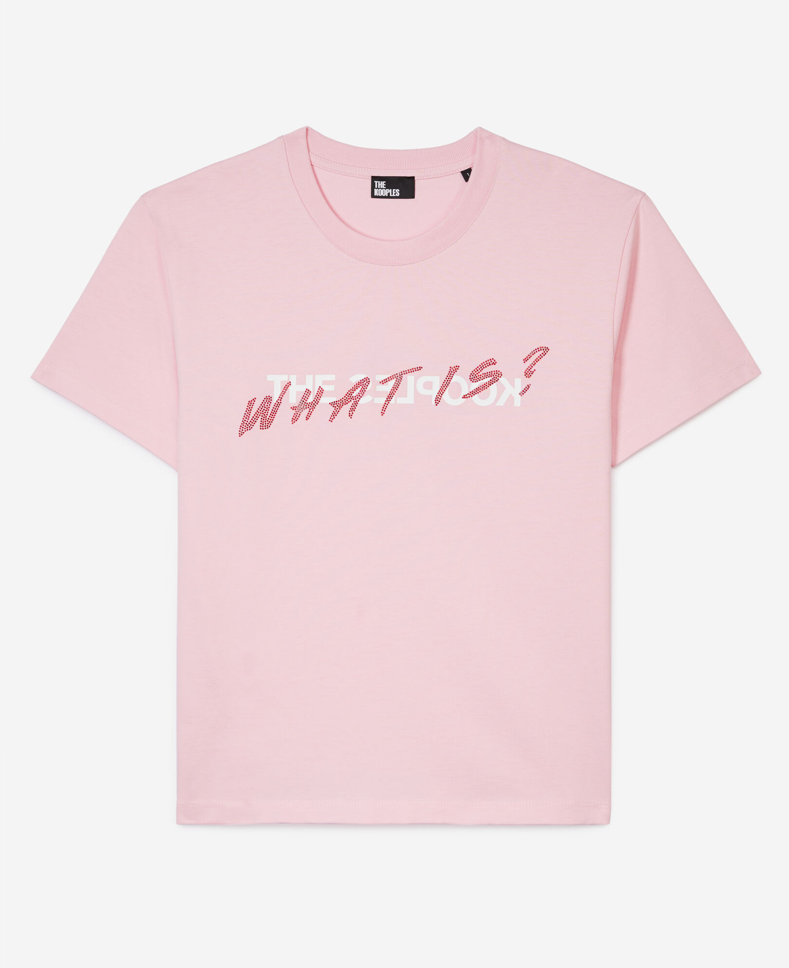The Kooples F POWDER PINK pink what is t-shirt with rhinestones