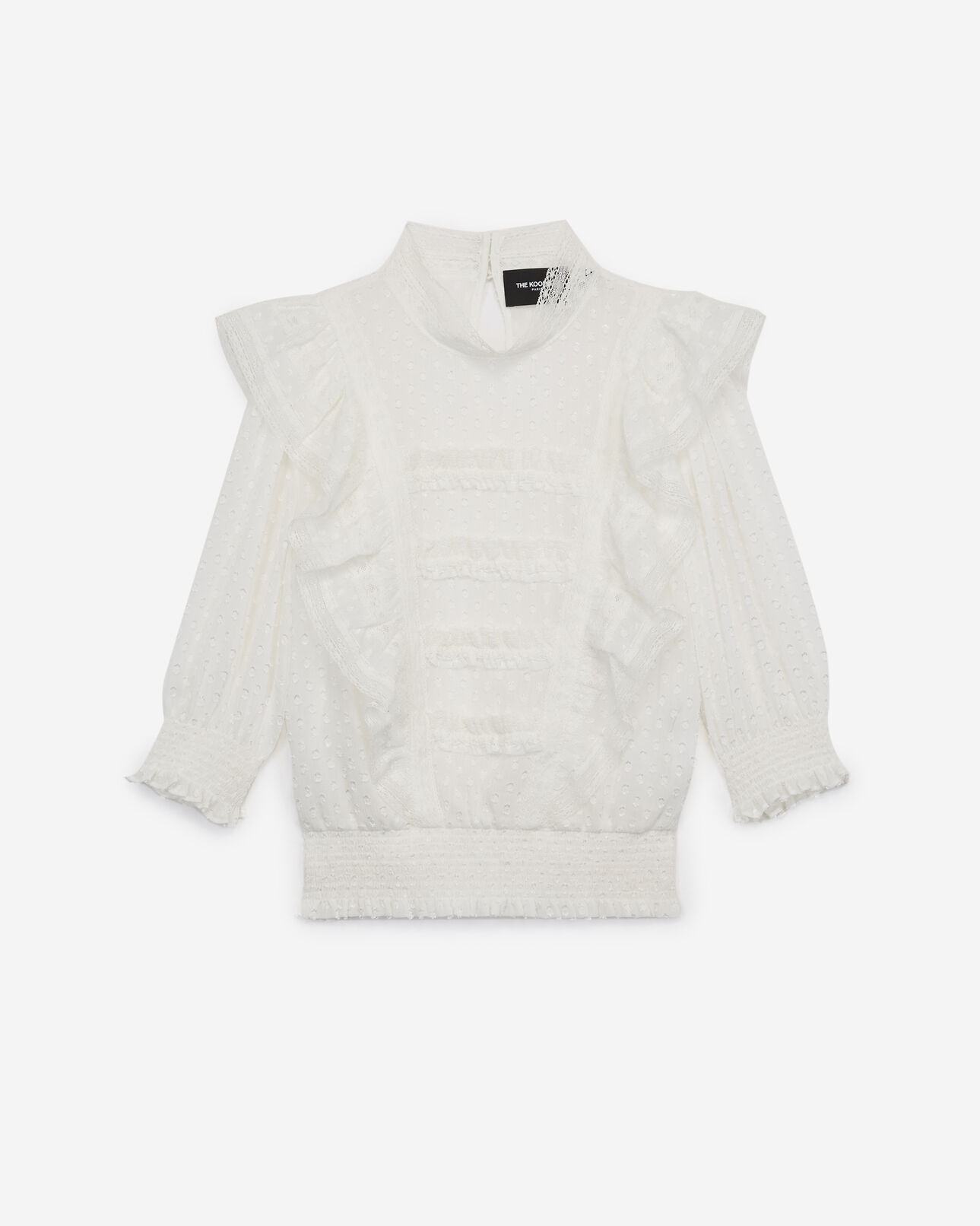The Kooples WOMEN ECRU frilly long-sleeve ecru top