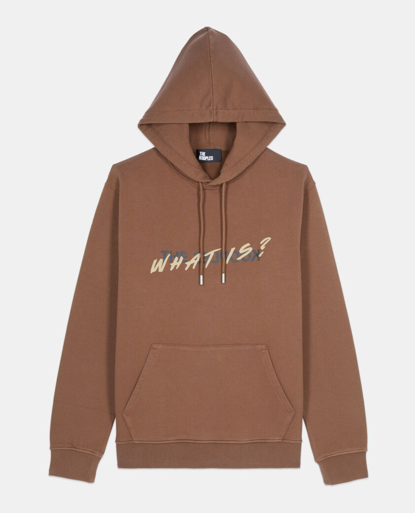 The Kooples HERREN BROWN braunes kapuzensweatshirt „what is“