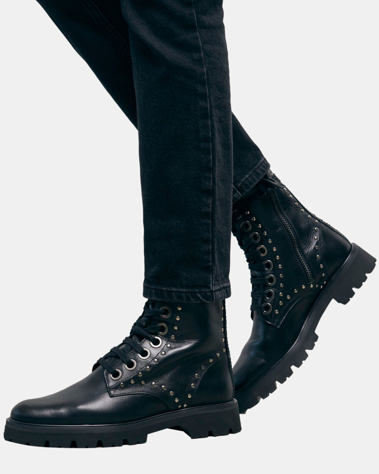 The Kooples FEMME BLACK rangers en cuir noires