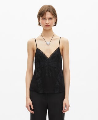 The Kooples F BLACK black lace camisole