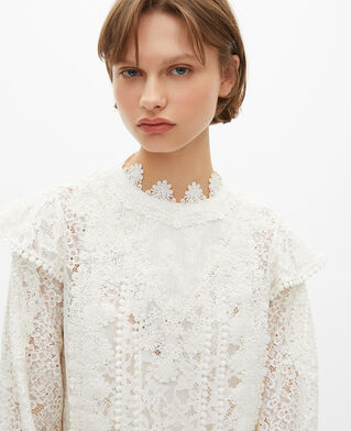 The Kooples WOMEN ECRU short dress in ecru lace