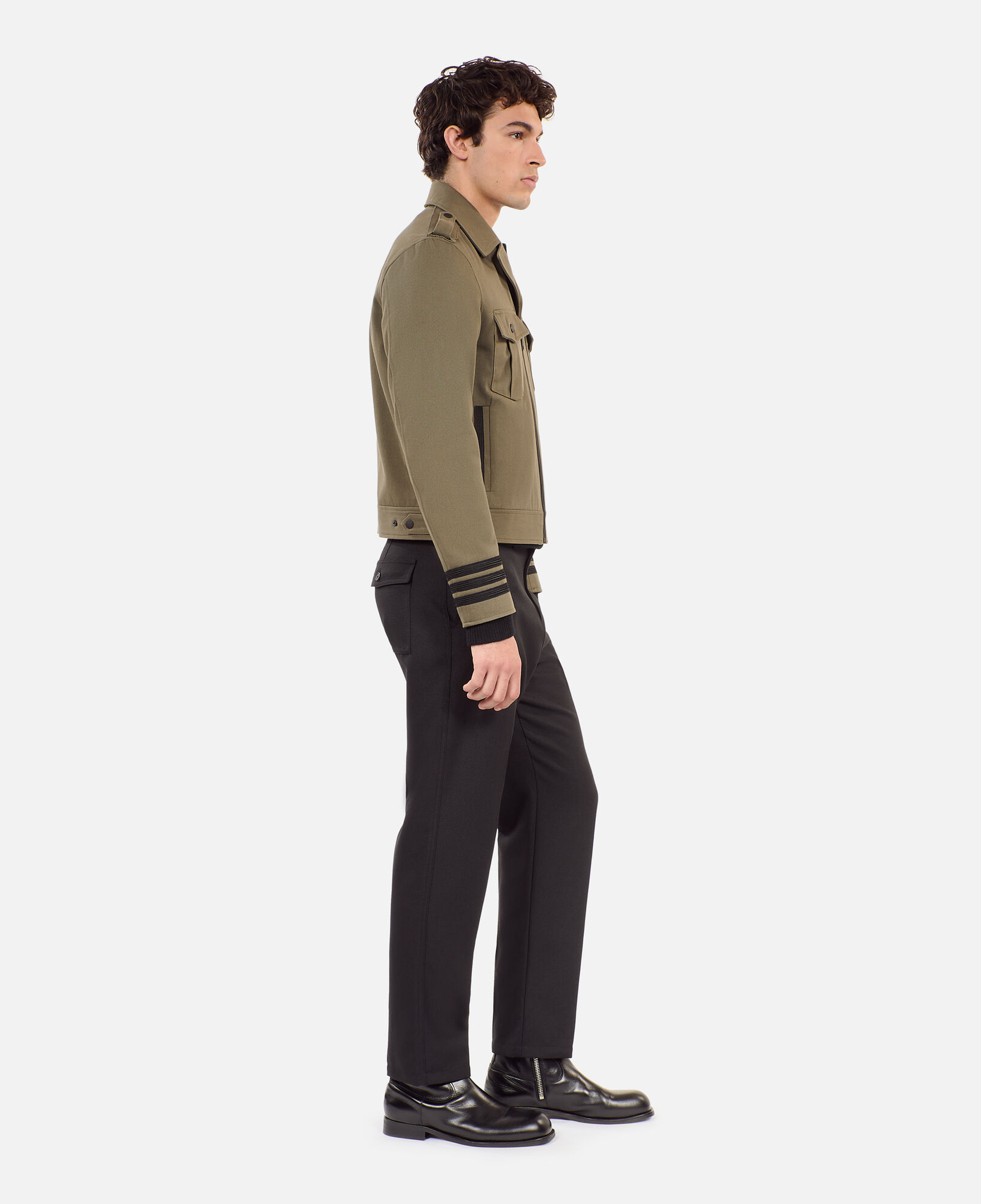 The Kooples HOMME OLIVE NIGHT blouson style officier kaki