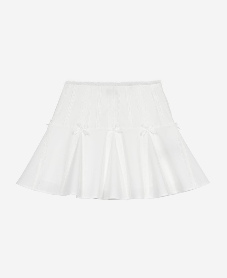 The Kooples DAMEN ECRU kurzer rock mit schleifendetails ecru