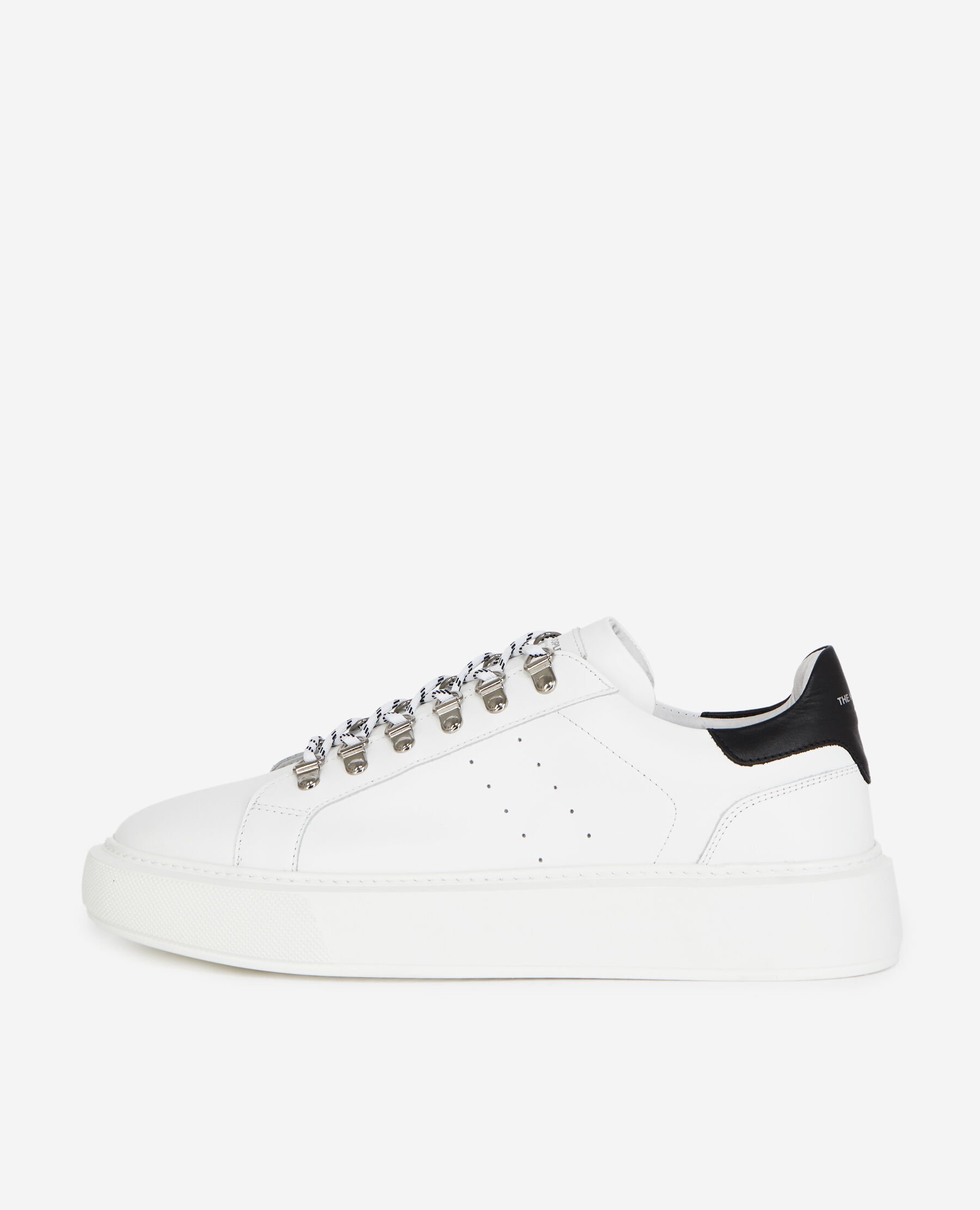 Flat white sneakers in leather with eyelets The Kooples