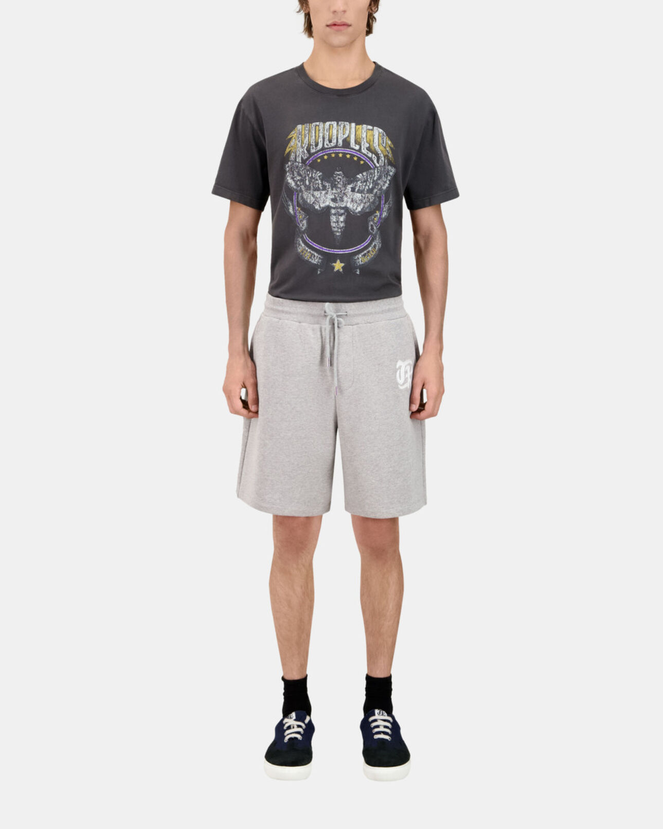 The Kooples HERREN ARDOISE graue shorts aus baumwolle