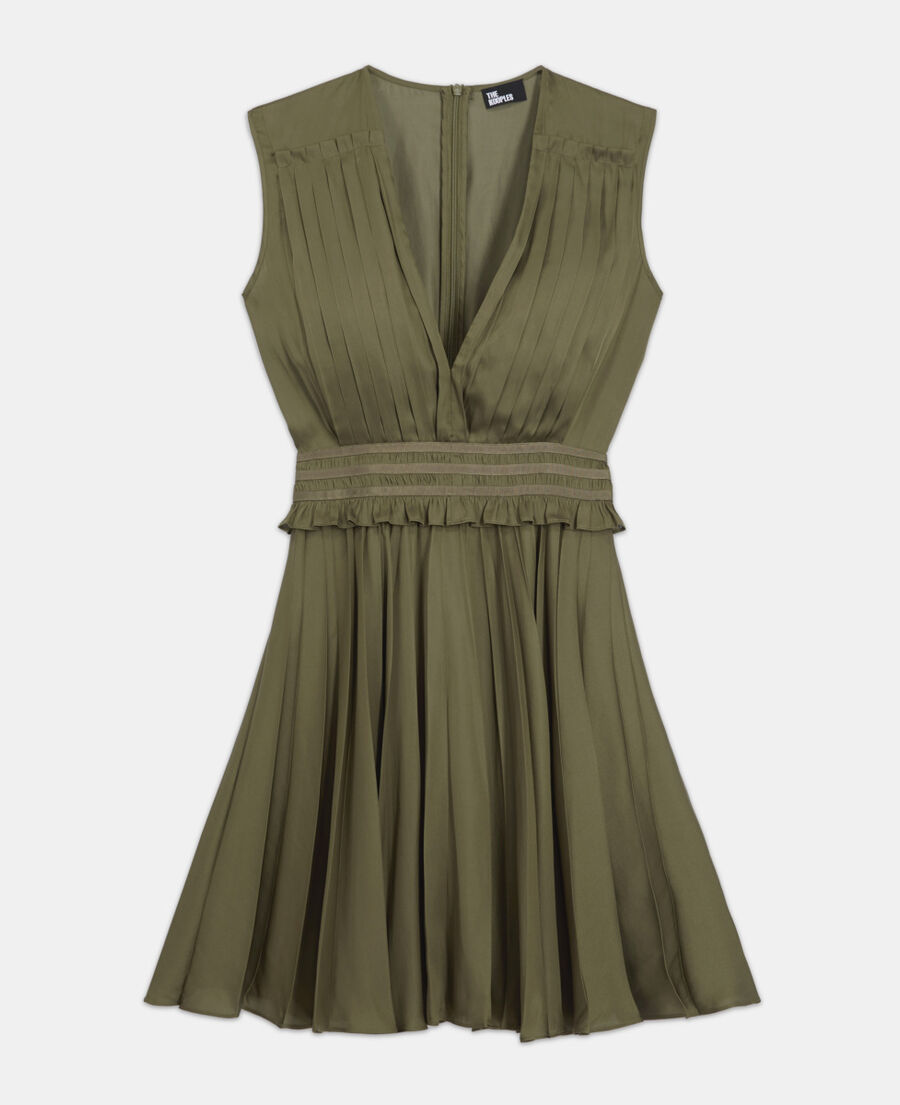 kurzes kleid in khaki