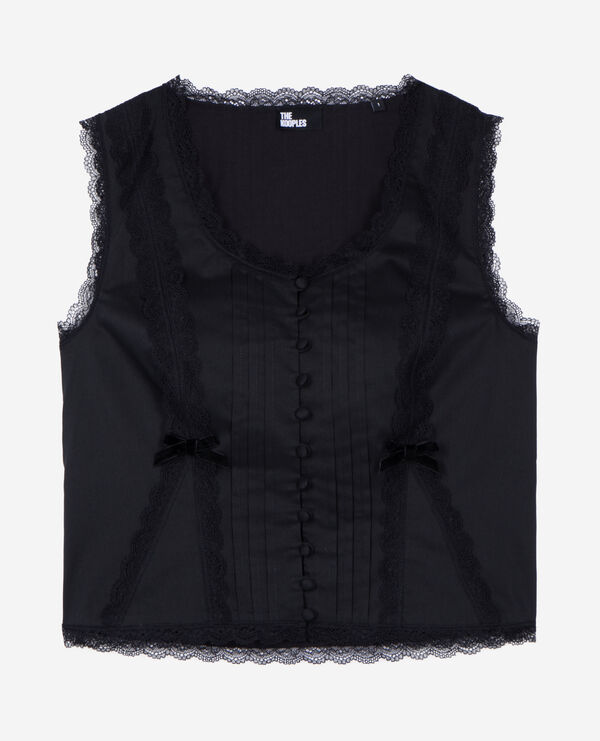 The Kooples WOMEN BLACK black lace top