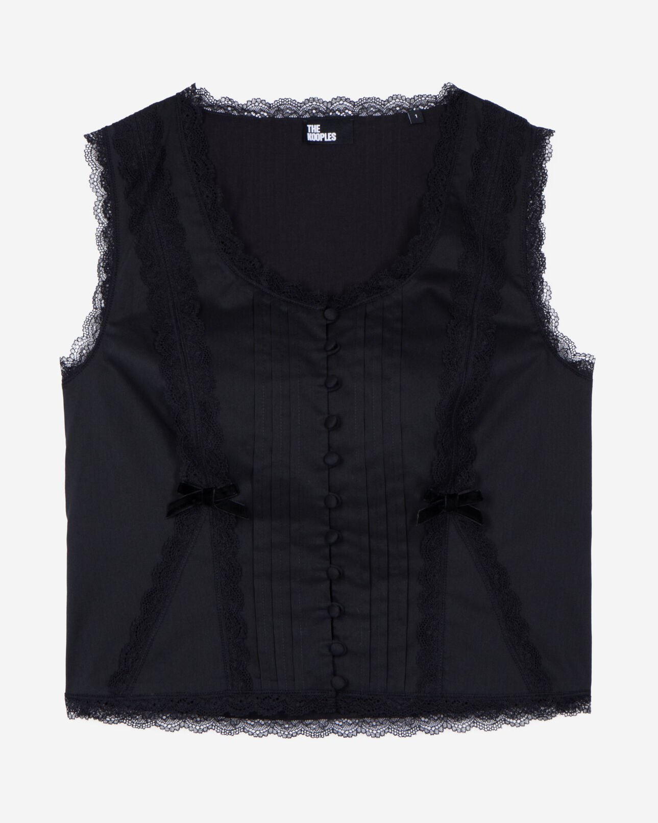 The Kooples DAMEN BLACK schwarzes spitzentop