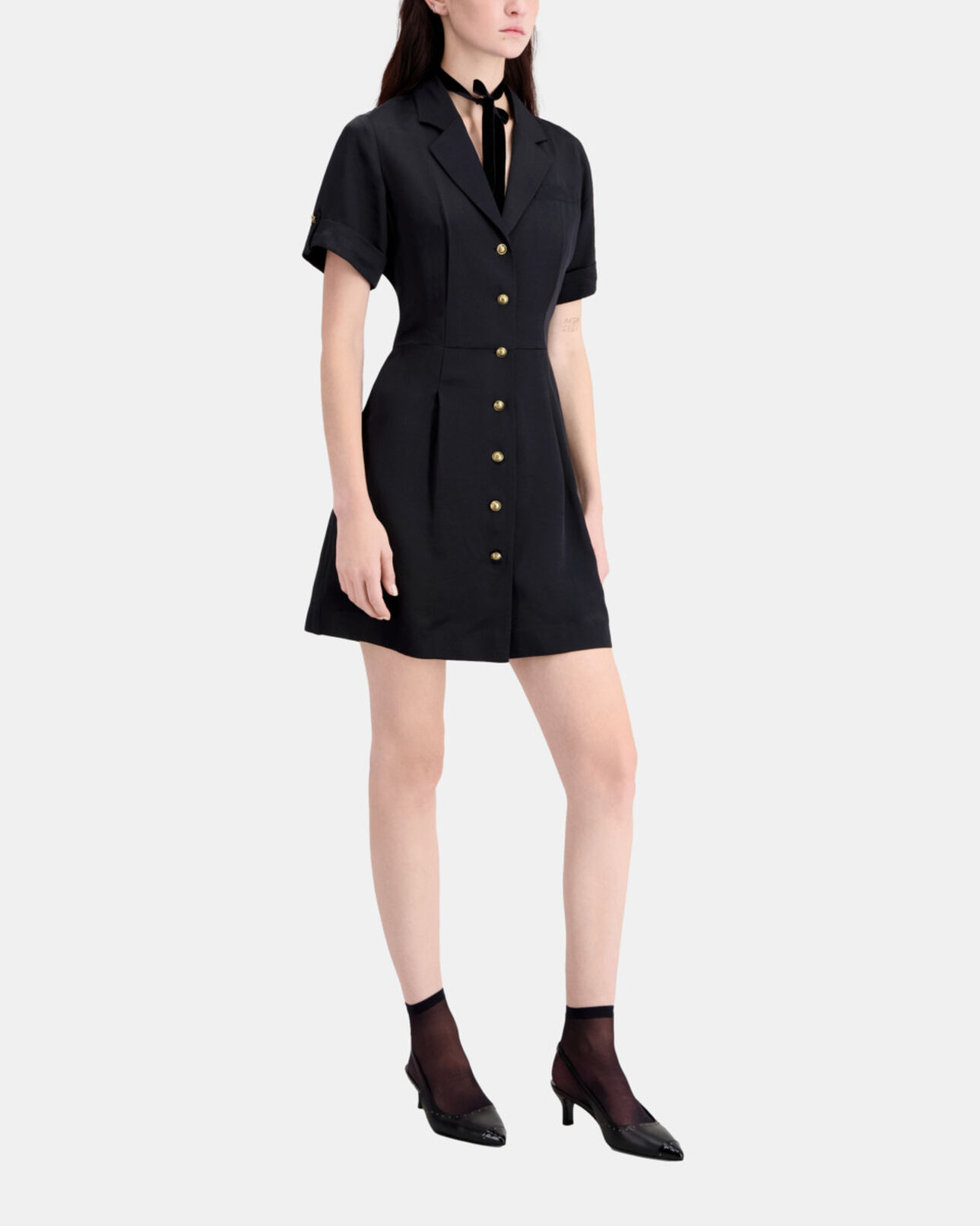 The Kooples FEMME BLACK robe courte noire