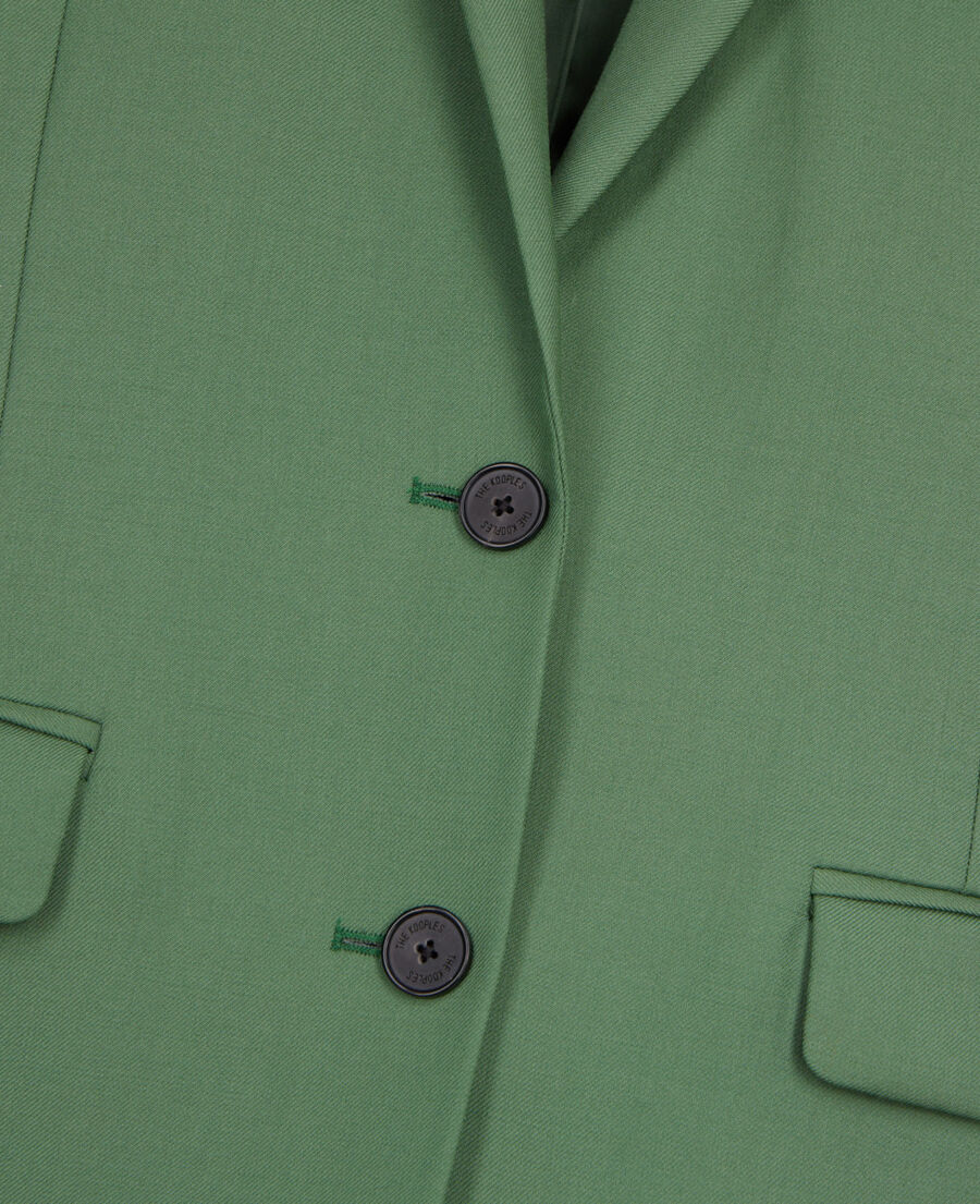 The Kooples WOMEN LIGHT KAKI green wool suit jacket