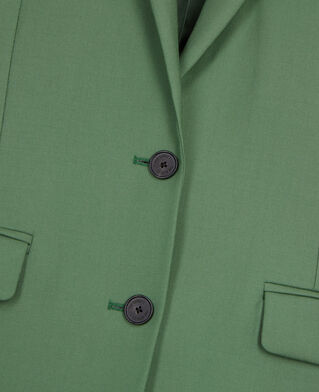 The Kooples WOMEN LIGHT KAKI green wool suit jacket