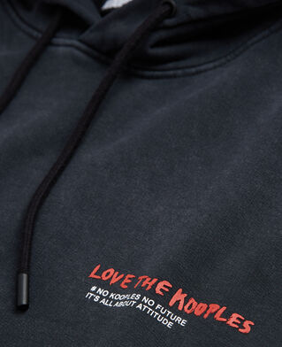 The Kooples HOMME BLACK WASHED sweatshirt love kooples noir