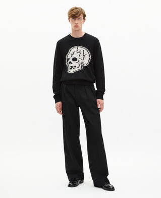 The Kooples HOMME BLACK-ECRU pull t&ecirc;te de mort noir