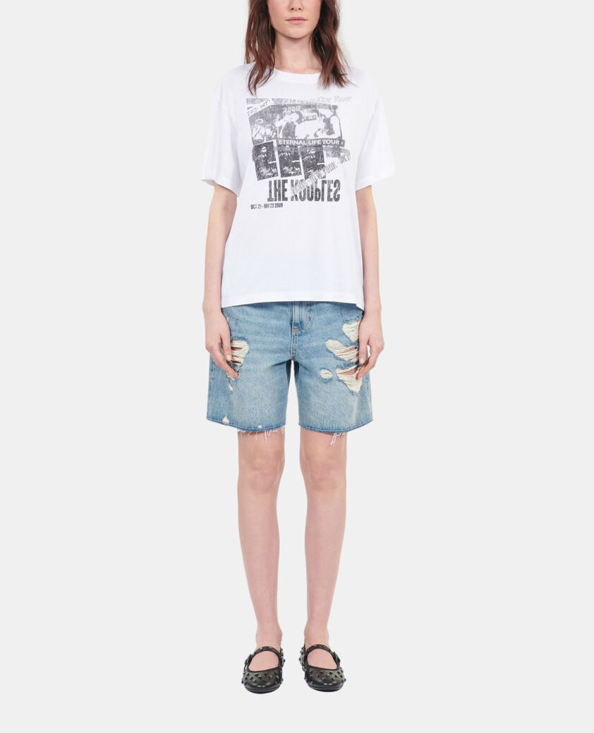 The Kooples WOMEN WHITE white eternal life tour serigraphy t-shirt