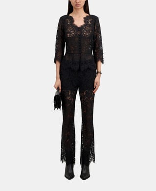 The Kooples FEMME BLACK top en dentelle noir