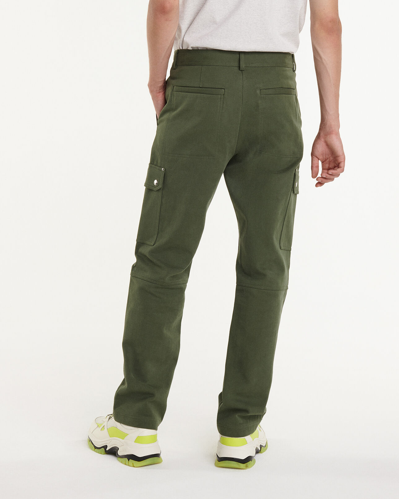The Kooples MEN KAKI cargo-style khaki pants in cotton twill