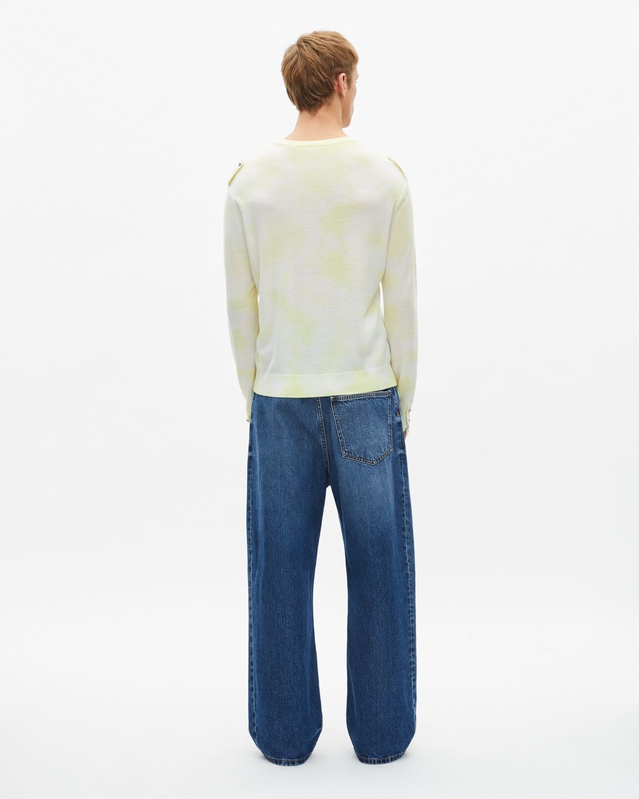 The Kooples HOMBRE YELLOW - ECRU jersey lana merina tie and dye amarillo