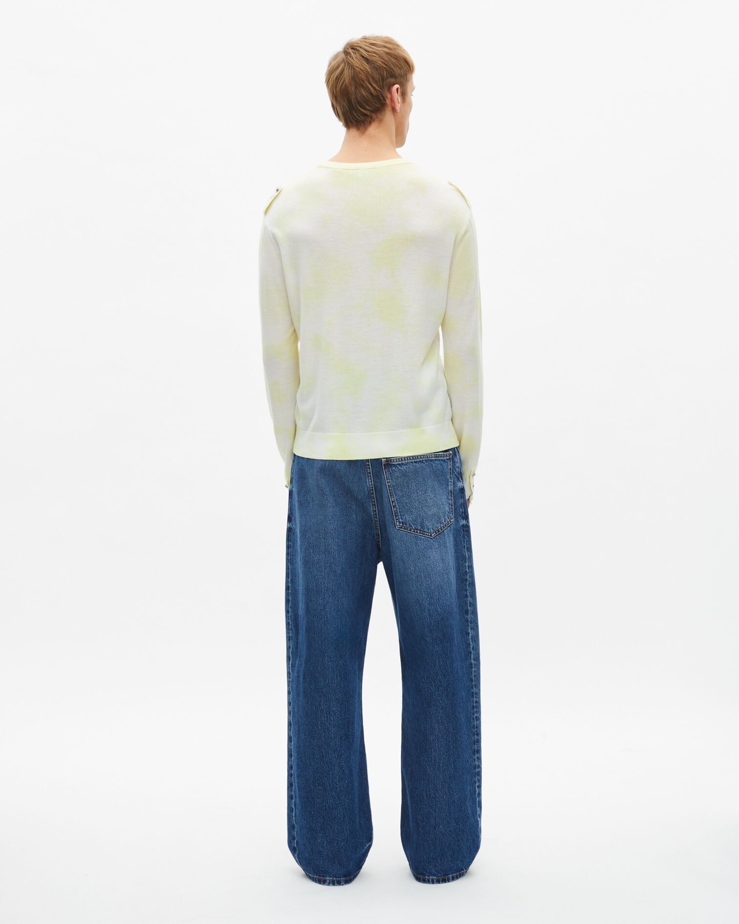 Jersey lana merina tie and dye amarillo, YELLOW - ECRU, hi-res image number null