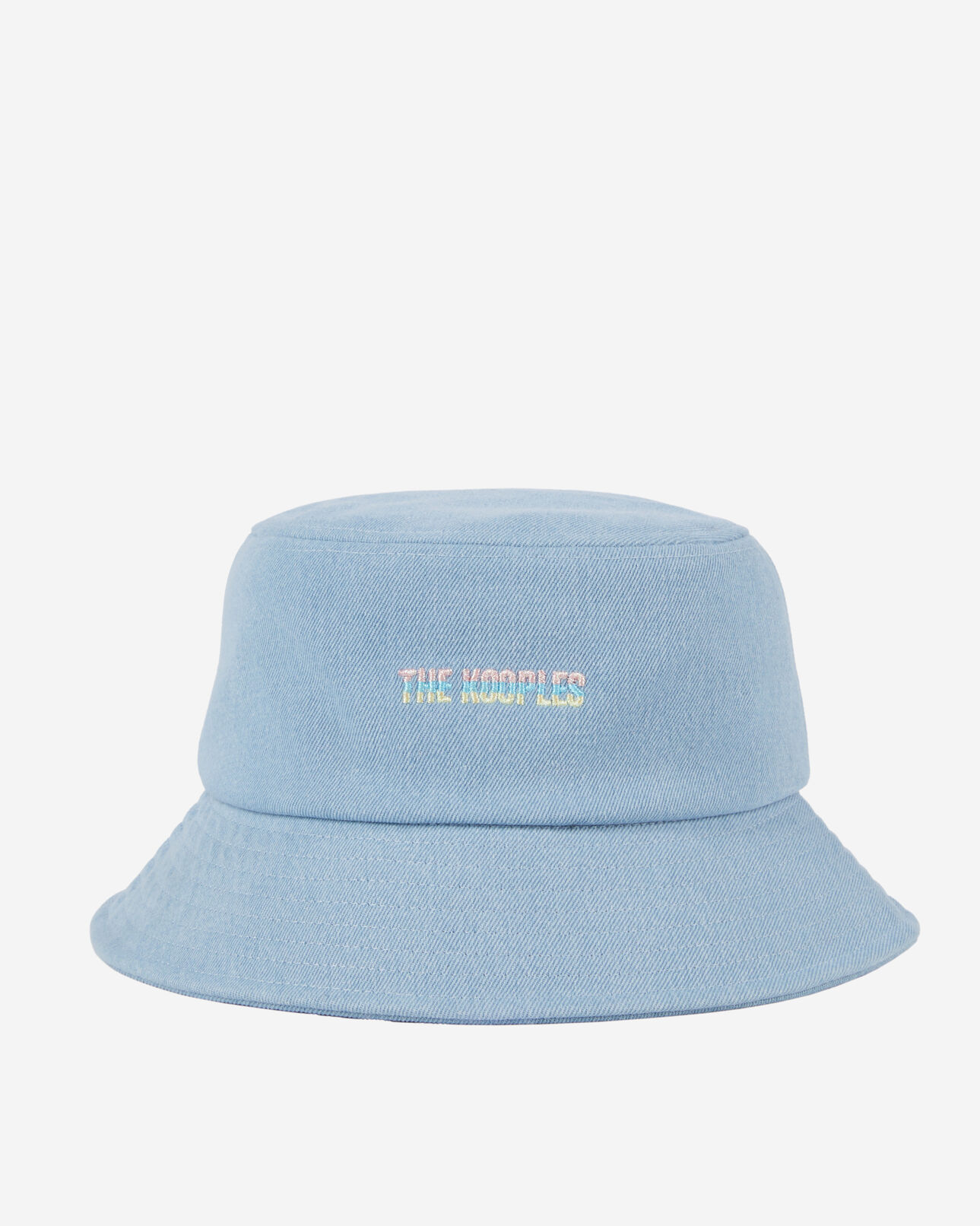 The Kooples MIXED DENIM INDIGO blue denim bucket hat