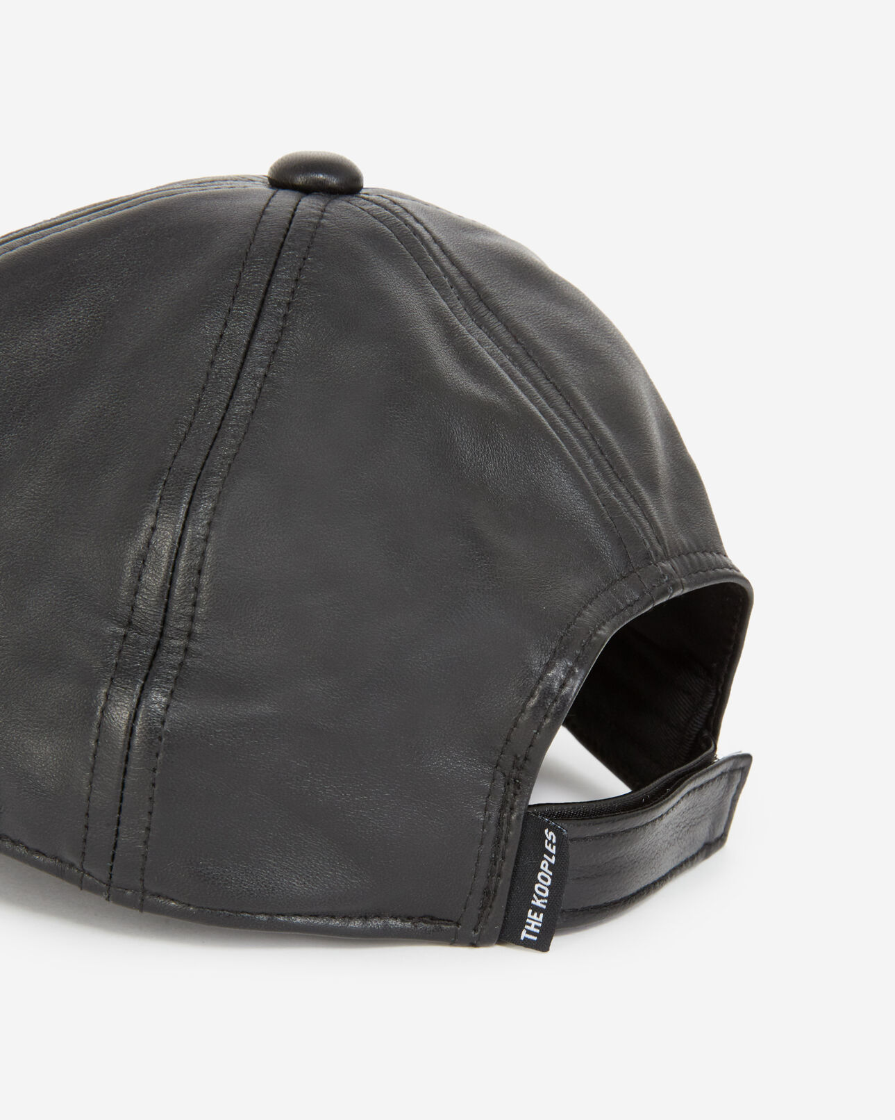 The Kooples HOMME BLACK casquette cuir noir détail tête de mort