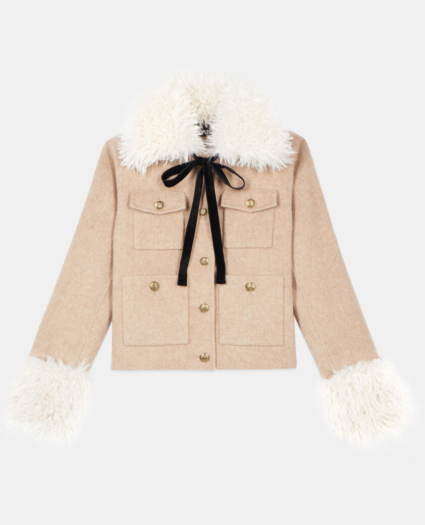 The Kooples WOMEN BEIGE LINEN beige jacket