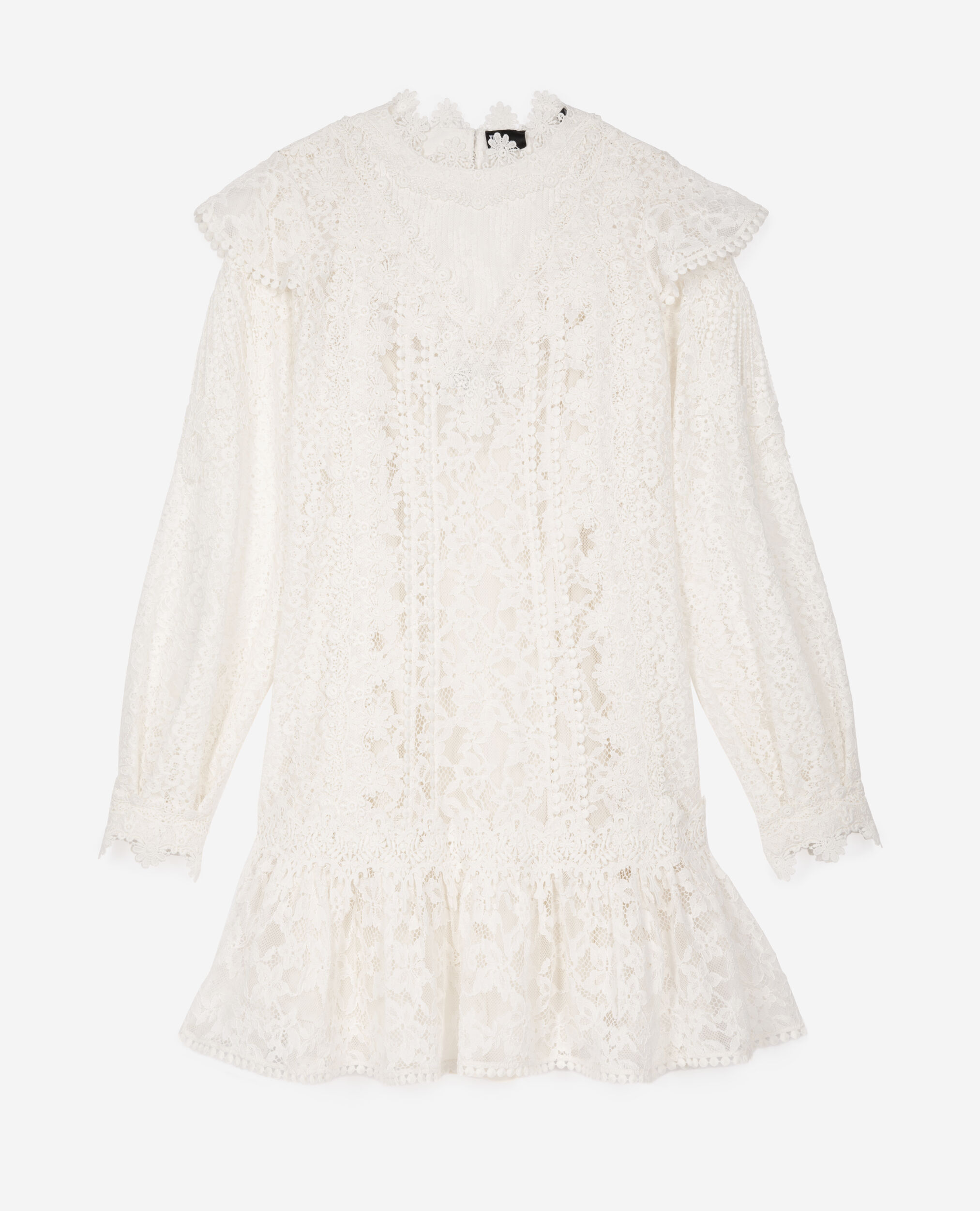 Short dress in ecru lace, ECRU, hi-res image number null