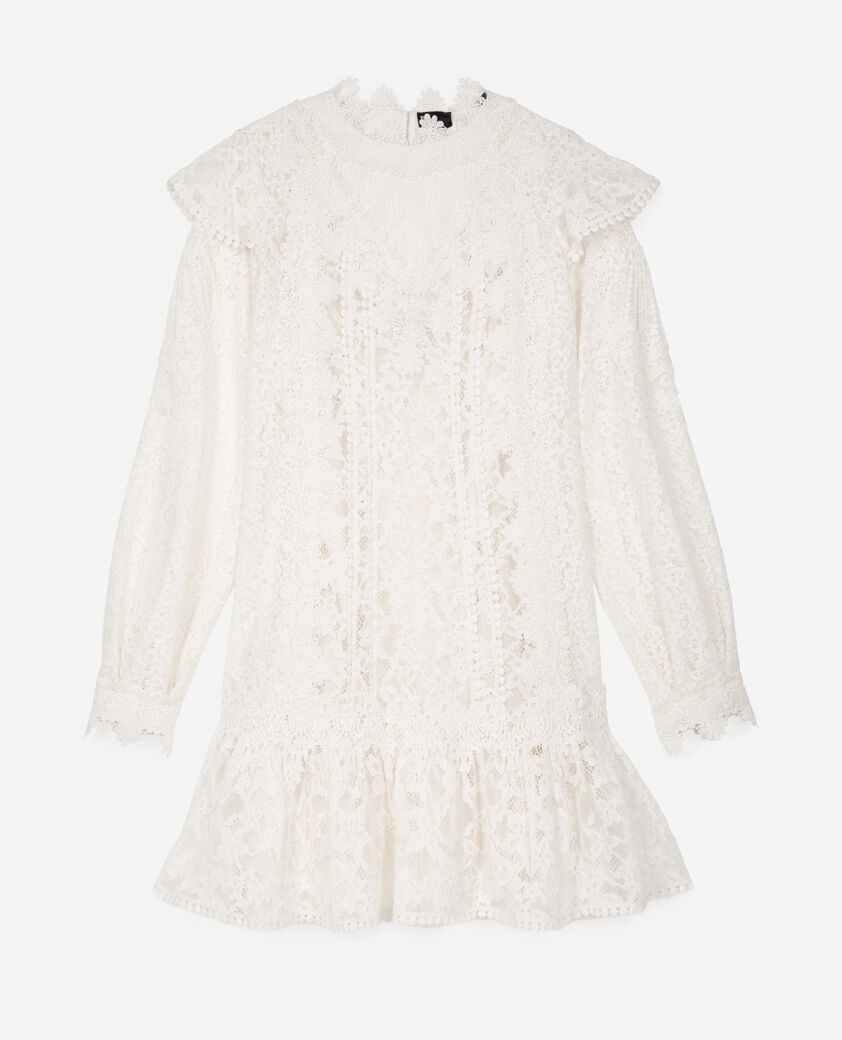 The Kooples DAMEN ECRU kurzes kleid aus ecrufarbener spitze