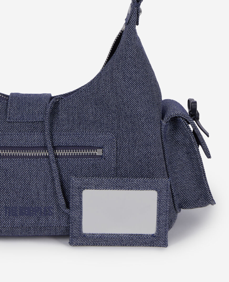 The Kooples WOMEN USED RAPIECE blue denim amelia bag
