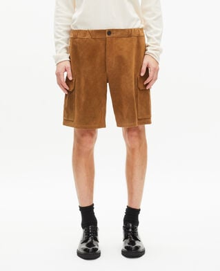 The Kooples H CAMEL camel suede shorts