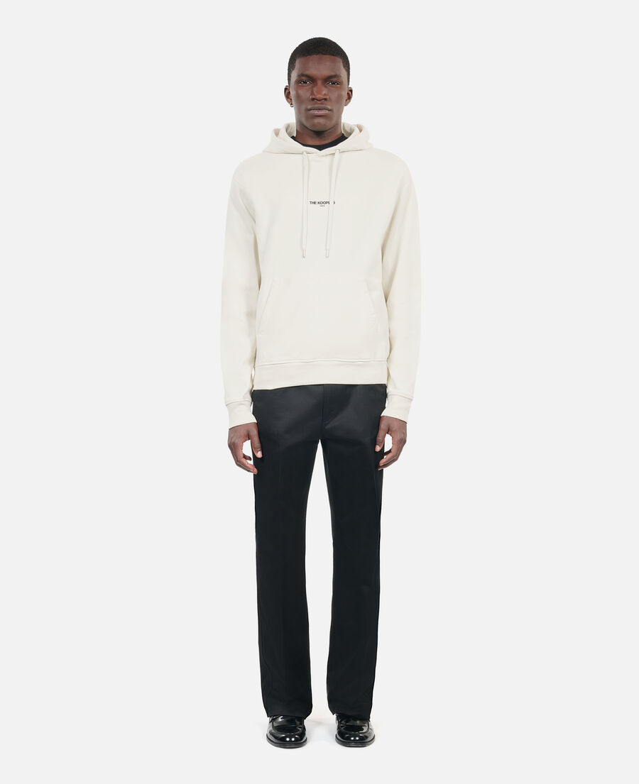 ecru hoodie with pouch pocket