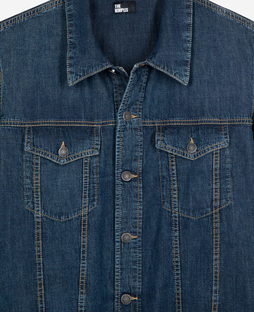 The Kooples MEN MEDIUM BLUE long-sleeved denim shirt