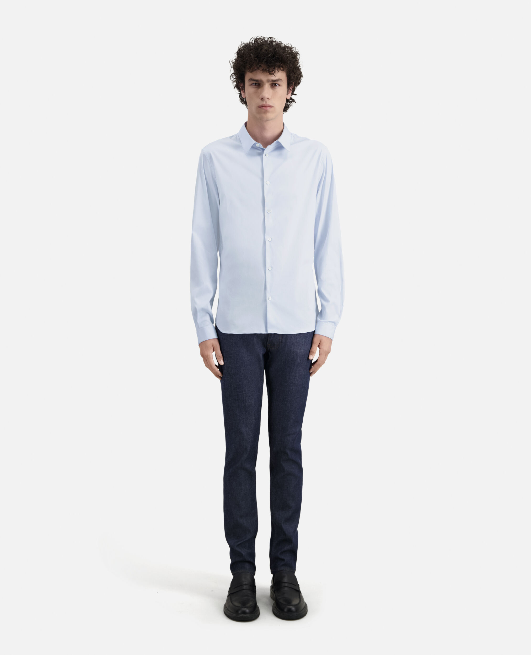 Chemise formelle bleue en popeline, BLUE, hi-res image number null