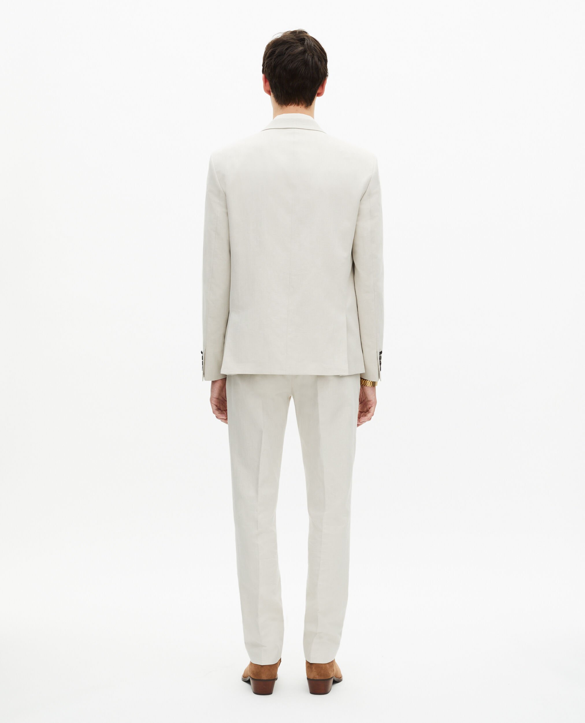 Ecru cotton - linen suit jacket, ECRU, hi-res image number null