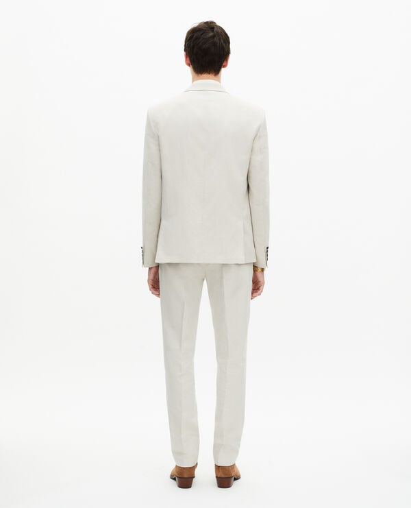The Kooples HOMME ECRU veste de costume en coton - lin écrue