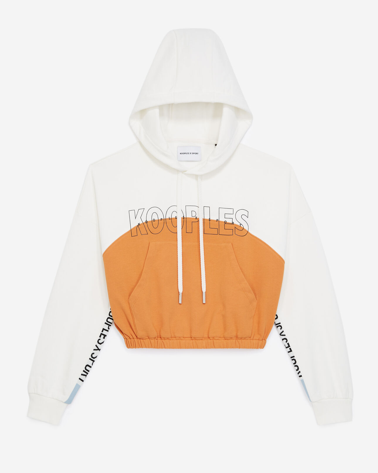 The Kooples WOMEN ORANGE ECRU two-tone orange and ecru sweatshirt with logo