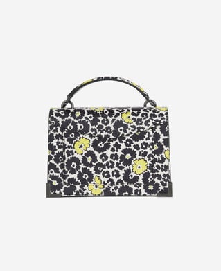 The Kooples DAMEN BLACK / YELLOW / WHITE kleine emily tasche aus leder mit print