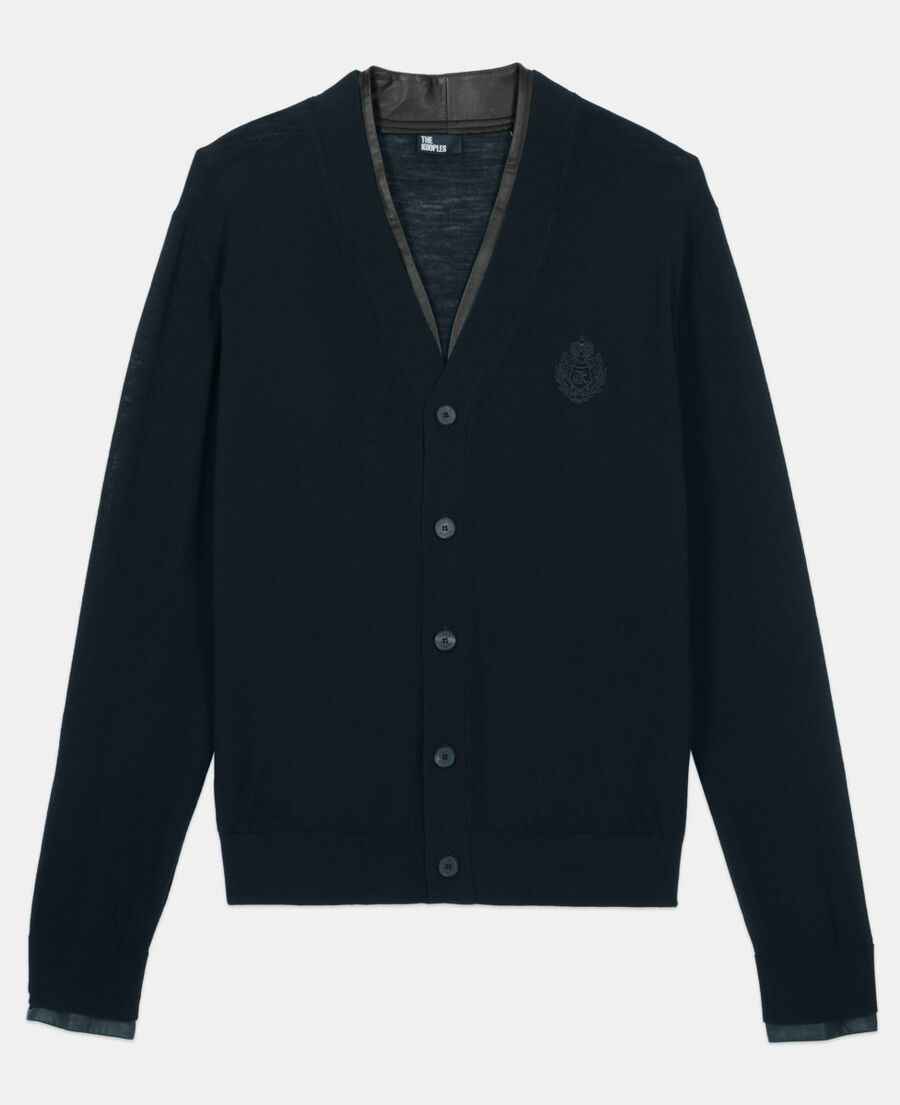 The Kooples H BLACK black merino wool cardigan 