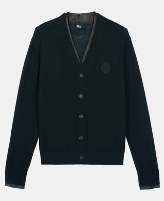 The Kooples H BLACK black merino wool cardigan 